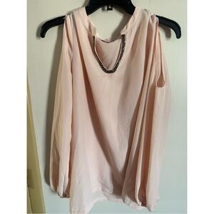 Juicy Couture Blush Pink Blouse with Beaded Detail